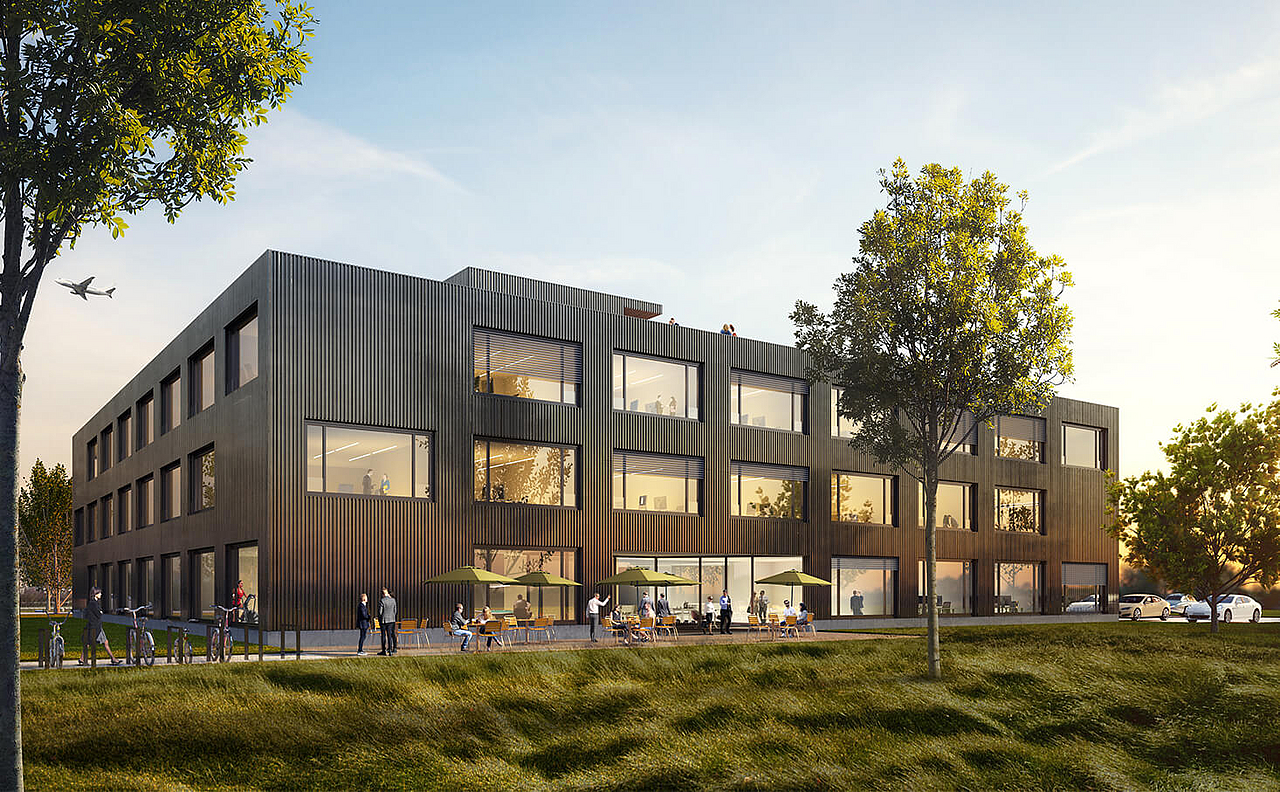 Projektansicht moderner Gewerbebau